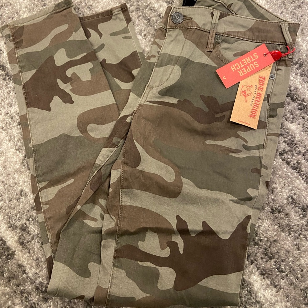 True Religion Casey Camo stretch skinny jeans 31